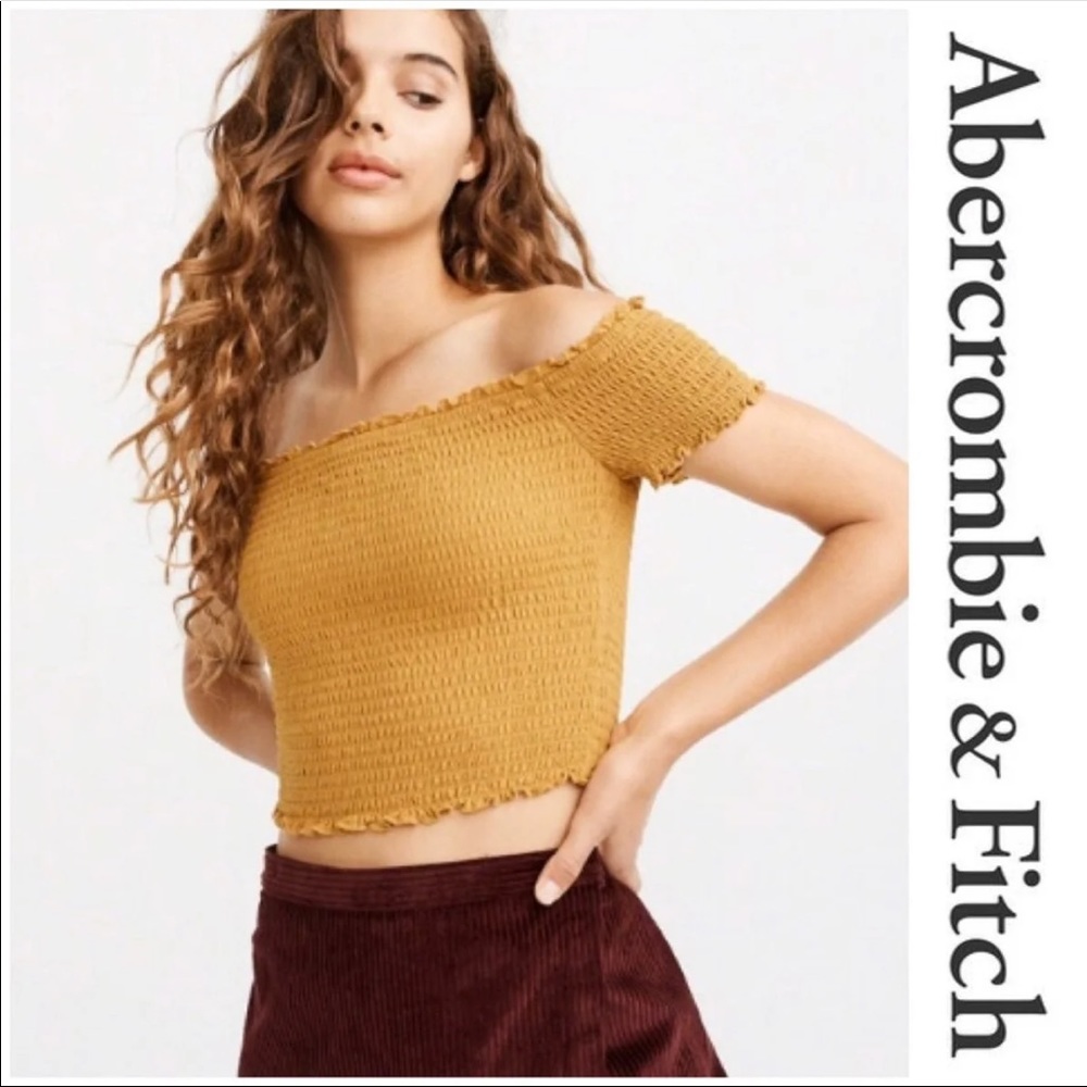 🌻Abercrombie Mustard Crop Top - Picture 2 of 6